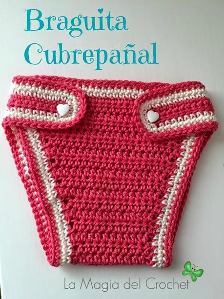 Braguita Cubrepañal  Crochet para bebe de 0 a 3 meses