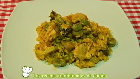 Arroz con alcachofas y habas