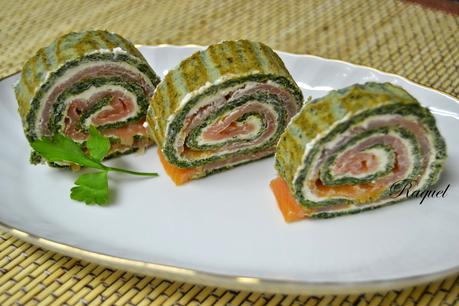 Rulo de Acelgas con Salmón y Queso Crema