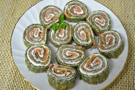 Rulo de Acelgas con Salmón y Queso Crema