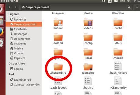 Como hacer y restaurar una copia de la configuracion de Thunderbird en Ubuntu