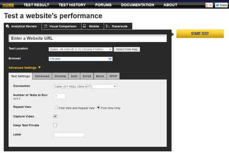 Guia para principiantes de WebPageTest