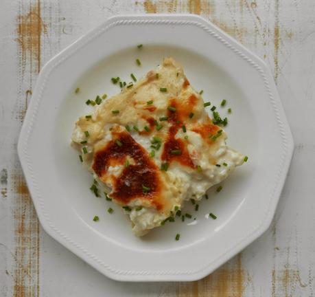 Macarrones con crema de coliflor