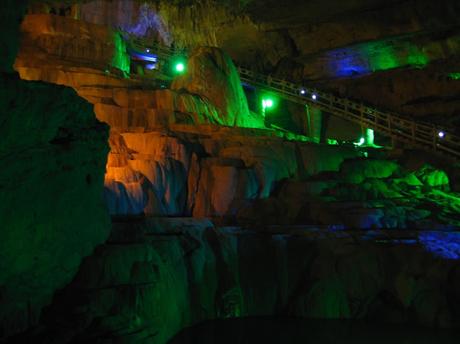 Jiuxiang Caverns limestone waterfall