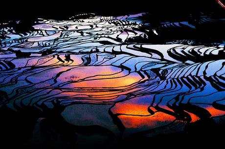 Rice terrace in Jingkou Village Kunming
