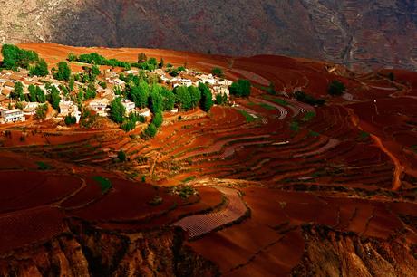 Terraced red earth