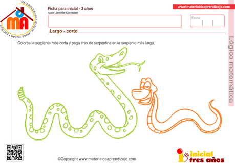 Largo – corto 3: lógico matemática 3 años