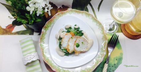 Rape alangostado con canónigos y salsa rosa