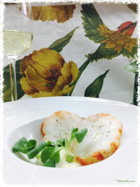 Rape alangostado con canónigos y salsa rosa Rape alangostado con canónigos y salsa rosa