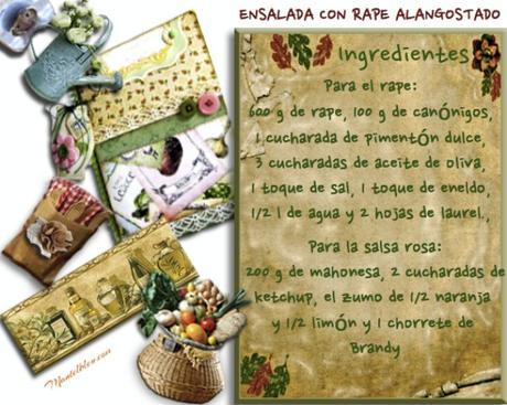 Rape alangostado con canónigos y salsa rosa Rape alangostado con canónigos y salsa rosa