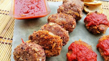 Bocaditos de judías pintas con salsa barbacoa