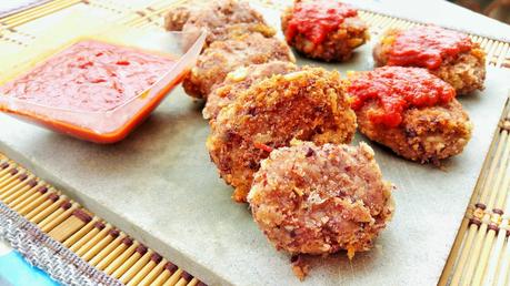 Bocaditos de judías pintas con salsa barbacoa