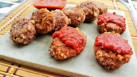 Bocaditos de judías pintas con salsa barbacoa