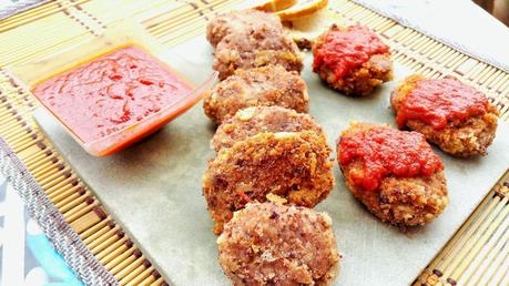 Bocaditos de judías pintas con salsa barbacoa