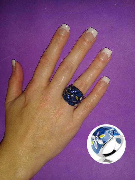 anillo piedras azul