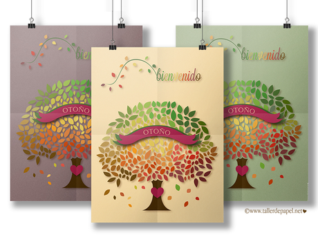Lindas Láminas para dar la Bienvenida al Otoño. Encuéntralas en mi tienda ETSY de diseños imprimibles, Imprime tu Fiesta!