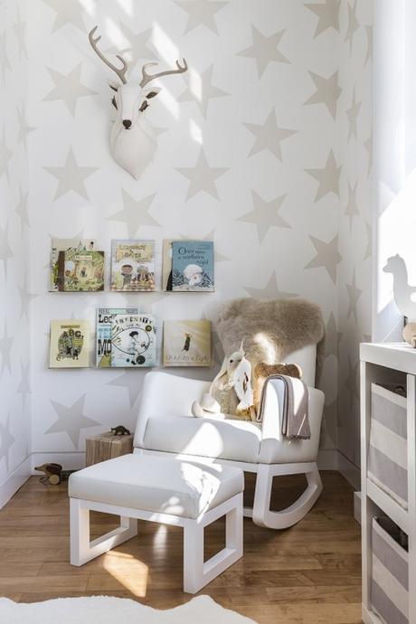 Decorar con papel pintado de estrellas; Originalidad para los dormitorios.