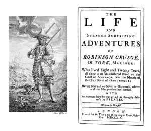 Portada de la 1ª edición de Robinson Crusoe