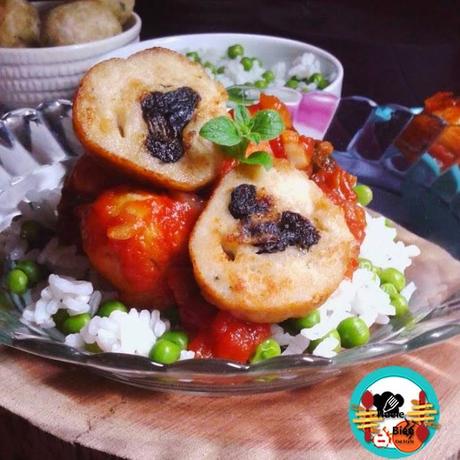 Albóndigas de pollo rellenas de ciruelas