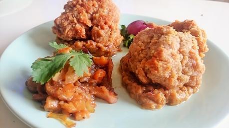 Pollo vegetal VFC Vegesan con salsa-choutney de caquis