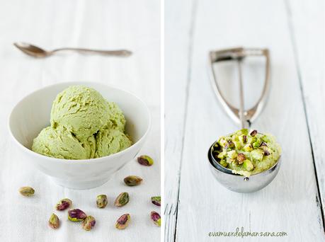 Helado de pistacho con leche de coco