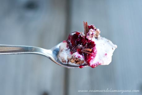 Helado de cerezas, brownie y galleta paleo, sin gluten, sin azúcar