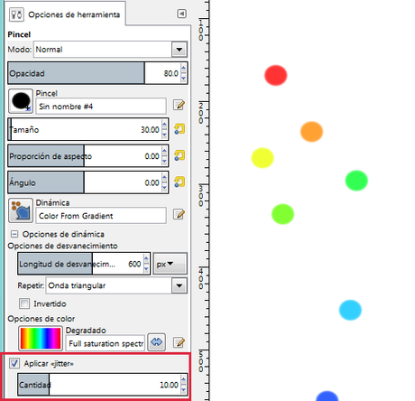 Crea un pincel de efecto confeti con Gimp