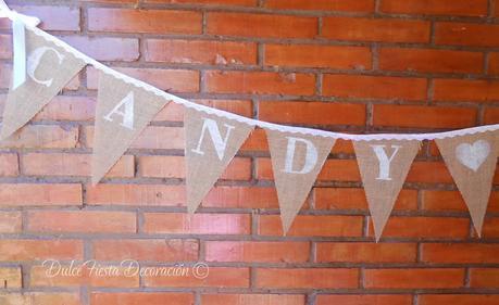 Diy Guirnalda de arpillera Candy Bar