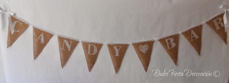 Diy Guirnalda de arpillera Candy Bar Diy Guirnalda de arpillera Candy Bar