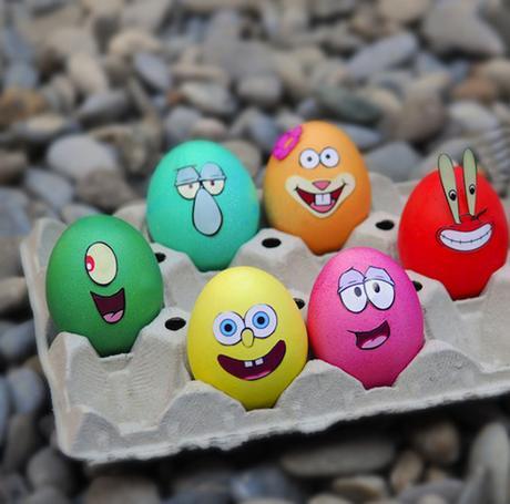 decorar huevos de pascua bob esponja