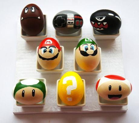 decorar huevos de pascua supermario