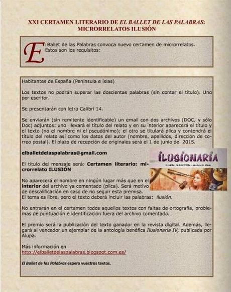 SE CONVOCAN EL XX Y XXI CERTÁMENES DE MICRORRELATOS: PODEMOS ESTALLAR E ILUSIÓN