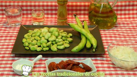 Receta fácil de habas tiernas con chorizo