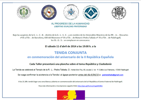 Tenida conjunta en el aniversario de la II República