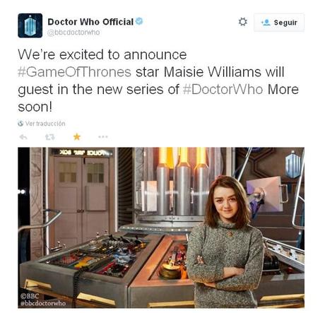 Maisie Williams tendra un papel en Doctor Who