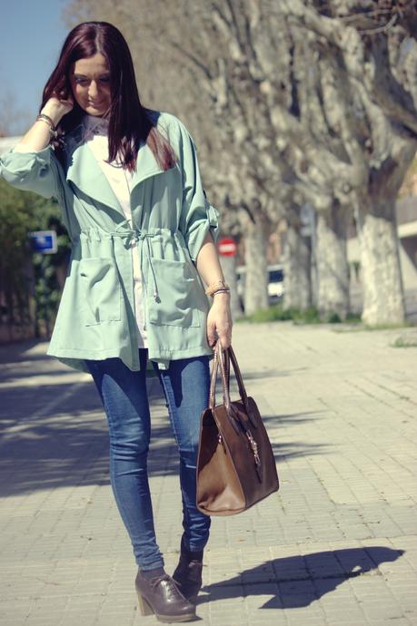 Sheinside: Trench verde agua