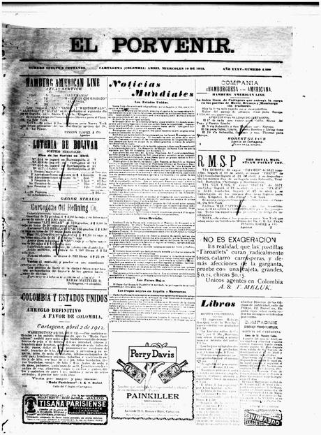 FUENTES PRENSA CARTAGENA 1912 (PERIODICO EL PORVENIR)