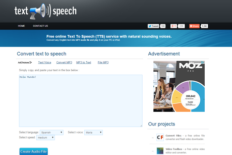 Convertir Texto a Voz gratis