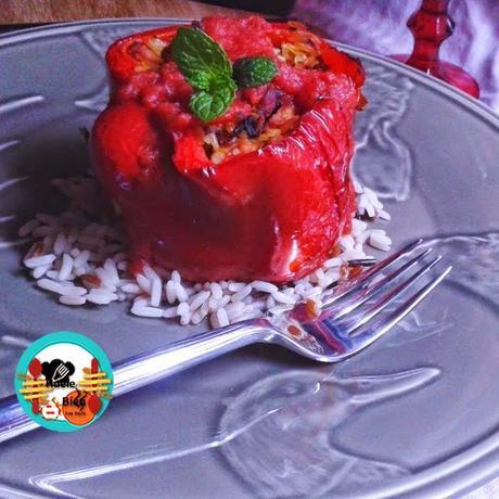 Pimientos rellenos con longanizas de pollo