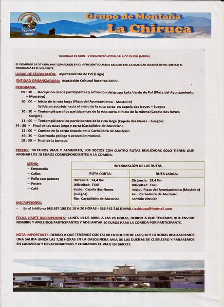 V ENCUENTRO ASTUR GALAICO