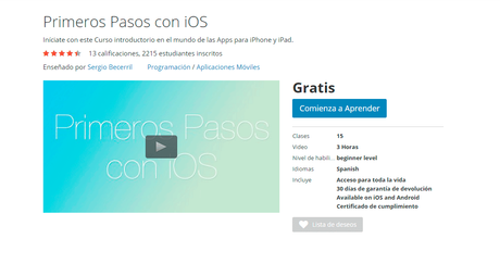 3 Cursos sobre iOS y Swift que te podrían interesar Primeros Pasos con iOS udemy