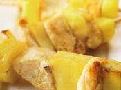 Brochetas pollo piña