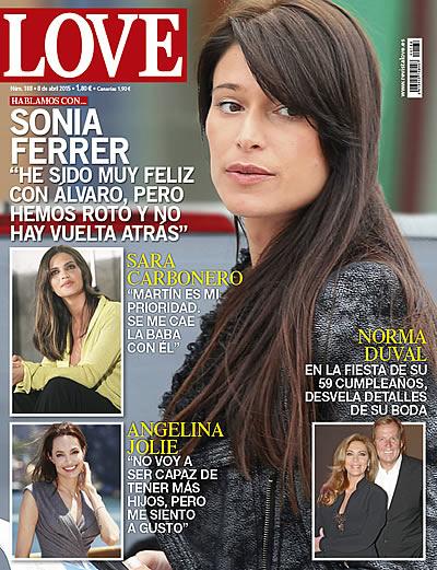 Sonia Ferrer en la portada de la revista Love