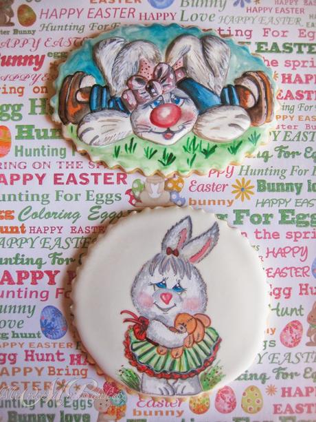 GALLETAS PINTADAS CONEJITAS DE PASCUA