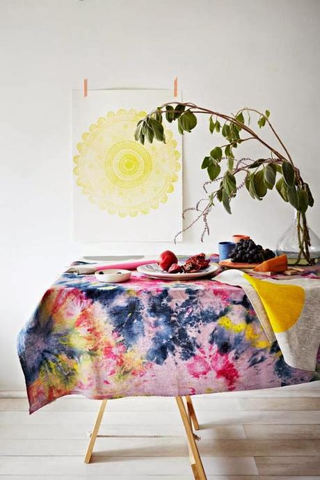 Manteles de colores que alegran las comidas.