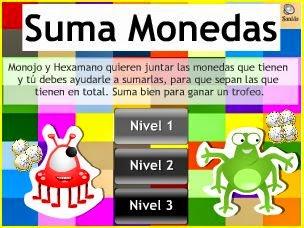 Sumas sin llevadas: Suma monedas