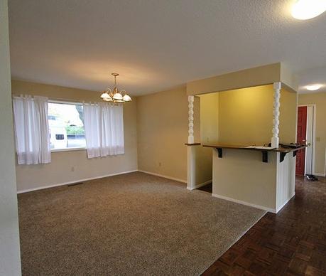 ANTES Y DESPUÉS: Una cocina con office en gris y blanco