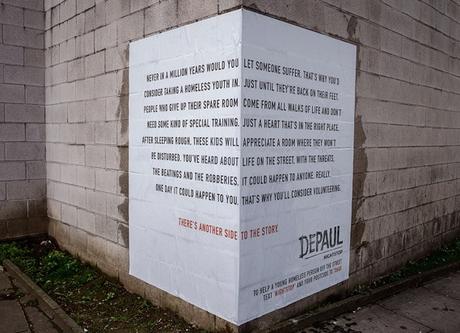 Una campaña que conciencia de la importancia de preocuparse por los jóvenes sin techo.