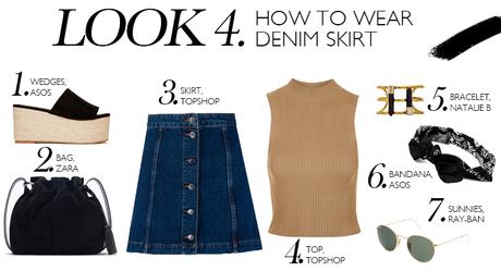 How To Wear: Denim Button-Front Skirt