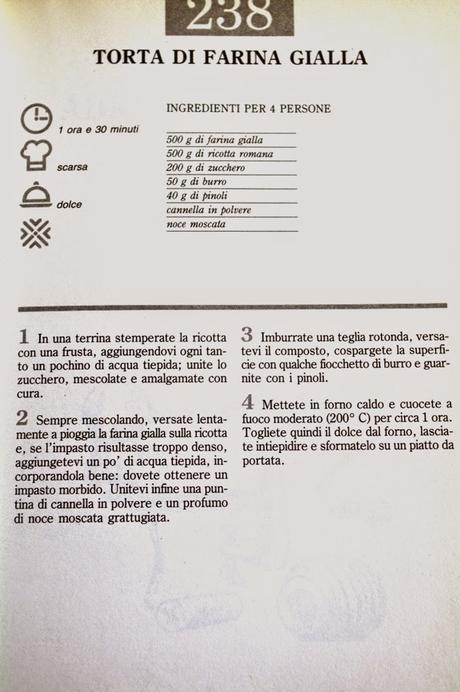 TORTA DI FARINA GIALLA - RETO DULCE CRI: LAZIO